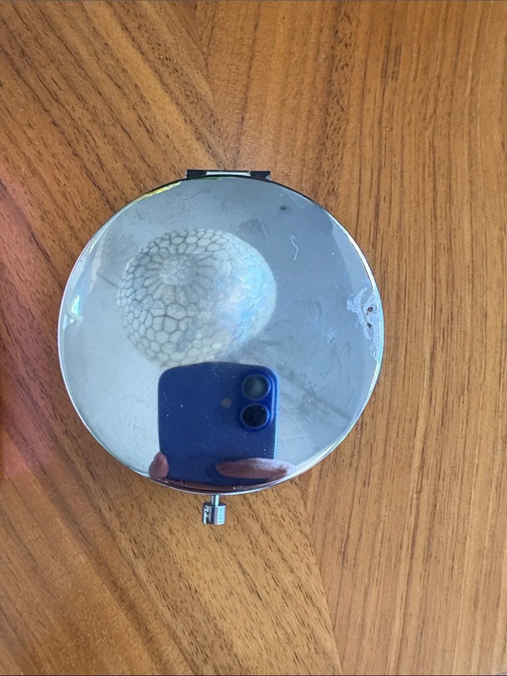 Silver Pearl & Crystal Floral Compact Mirror, comes in gift box